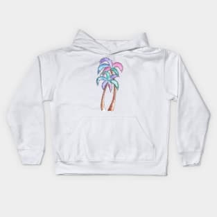 Summer Watercolor Palm Trees Kids Hoodie